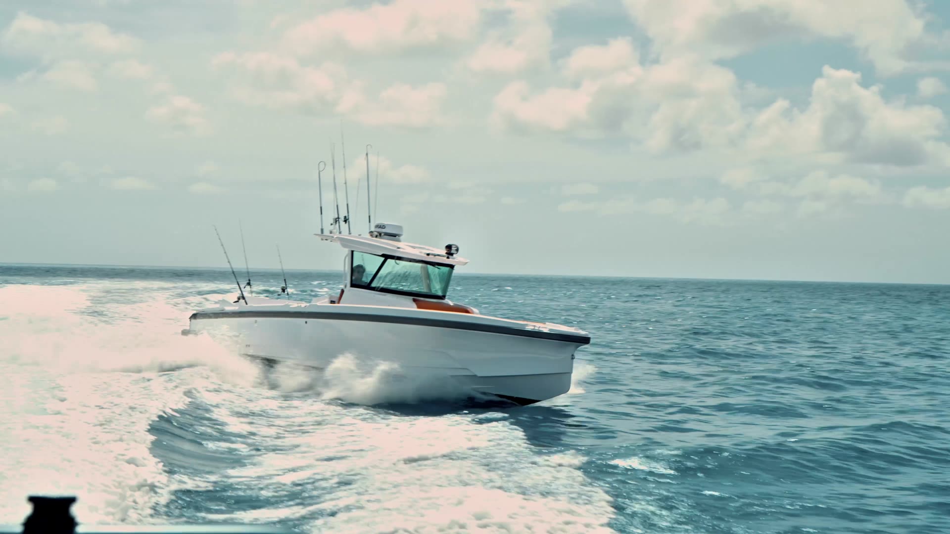 The Axopar 29 CCX on camera off Bonaire